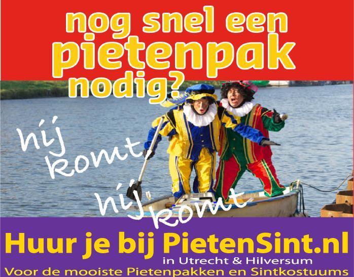 Te Huur Piet en Sinterklaas Kostuums in Utrecht en Hilversum, Diversen, Sinterklaas, Zo goed als nieuw, Ophalen