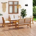 vidaXL 5-delige Loungeset met kussens massief acaciahout, Verzenden, Nieuw, Hardhout, Loungeset