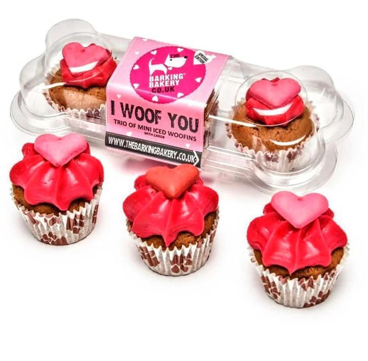 Barking Bakery Trio Mini Iced I Woof You Valentine, Dieren en Toebehoren, Honden-accessoires, Nieuw, Verzenden