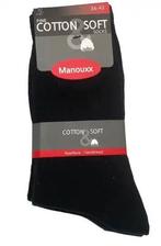 Manouxx sokken fine cotton soft naadloos 4 pack, Nieuw, Manouxx, Maat 39 t/m 42, Zwart