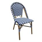 Parijse stijl rotan bijzetstoel | blauw | 2 Stuks | Rotan..., Verzenden, Nieuw in verpakking