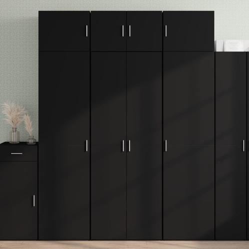 vidaXL buffetkast 70x42,5x185 cm bewerkt hout zwart, Huis en Inrichting, Kasten | Buffetkasten, 50 tot 75 cm, Nieuw, Overige houtsoorten