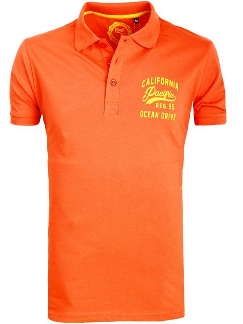 E-bound Polo Shirt Heren Met California Pacific Print Rood, Kleding | Heren, Polo's, Rood, Nieuw, Verzenden