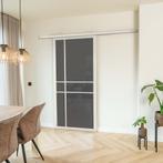 Stalen Schuifdeur met koofsysteem 6 Vlaks Wit Rook glas Luxe, Doe-het-zelf en Verbouw, Kozijnen en Schuifpuien, 75 tot 150 cm