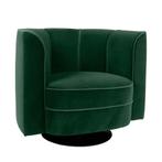 *WOONWINKEL* Dutchbone Flower Draaibare Fauteuil Groen Fluwe, Huis en Inrichting, Verzenden, Nieuw, Stof