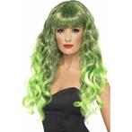 Groene damespruik lang haar krullen - Damespruiken, Verzenden, Nieuw