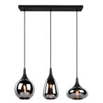 Zwarte hanglamp rookglas, Sybren, Huis en Inrichting, Lampen | Hanglampen, Design, Nieuw, Ophalen of Verzenden, Glas