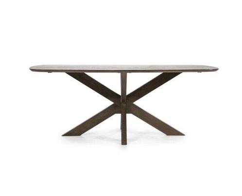 Eettafel Nikki Deens ovaal Mangohout 200x100cm - bruin |, Huis en Inrichting, Tafels | Eettafels, Nieuw, Ophalen of Verzenden