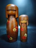 Okamoto Usaburo - Beeldje, Prachtige Vintage set Sosaku