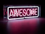 Neon Sign - Awesome - Lamp - Glas, Antiek en Kunst