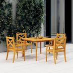 vidaXL Tuintafel 110x110x75 cm massief acaciahout, Verzenden, Nieuw, Hout