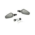 Spiegelset stuurbevestiging ovaal bar end zwart glans, Motoren, Verzenden, Nieuw