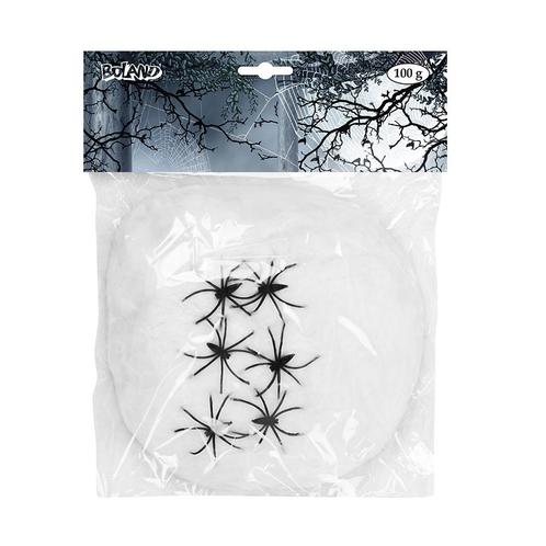 Spinnenweb 100 gram met 6 spinnen, Hobby en Vrije tijd, Feestartikelen, Nieuw, Ophalen of Verzenden