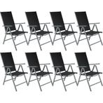 Aluminium tuinstoelen inklapbaar - antraciet, Set van 8, Verzenden, Nieuw