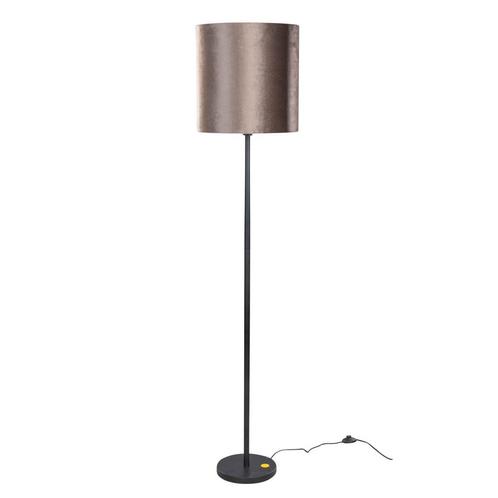 Vloerlamp zwart met velours kap bruin 40cm - Simplo, Huis en Inrichting, Lampen | Vloerlampen, Nieuw, Overige materialen, 150 tot 200 cm