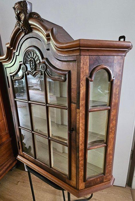 Kast - Eik, Wortelnotenhout - Vitrine kast walnoot, Antiek en Kunst, Curiosa en Brocante