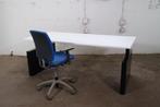 Bureau | Tweedehands | Witte blad | Zwart frame/ zijwangen |, Verzenden, Gebruikt