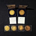 Barcelona & Seoul-6 Olympic Medals-Gold plated-Proof &, Nieuw