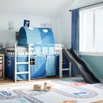 vidaXL Kinderhoogslaper met tunnel 90x190 cm massief, Huis en Inrichting, 90 cm, Eenpersoons, Nieuw, 190 cm of minder