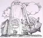 Pentekening Amerika - Boerderij wet (lijst optie), Antiek en Kunst, Kunst | Tekeningen en Foto's, Verzenden