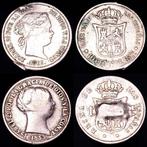 Spanje. Isabel II. Pareja de 1 Real y 10 céntimos de escudo