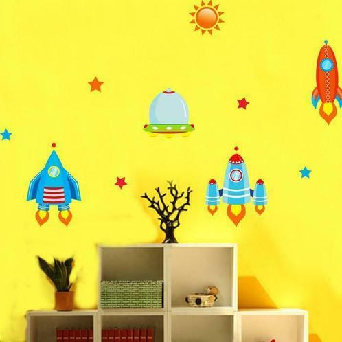 Muursticker Ruimteschepen, Kinderen en Baby's, Kinderkamer | Inrichting en Decoratie, Wanddecoratie, Nieuw, Ophalen of Verzenden