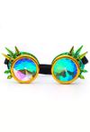 Steampunk goggles kaleidoscoop bril geel groen spikes natura