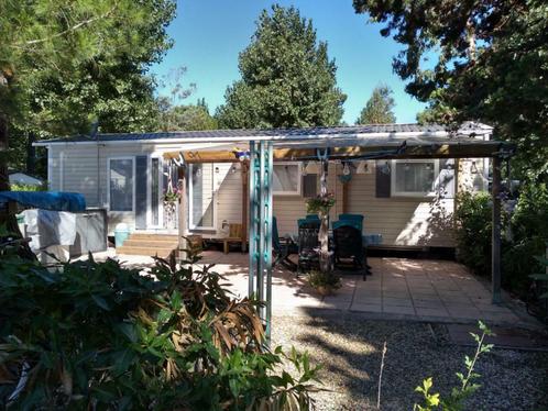 28-6 /5-7 € 800 Luxe mobile home direct a/d Middellandse Zee, Vakantie, Vakantiehuizen | Frankrijk, Recreatiepark, Languedoc-Roussillon