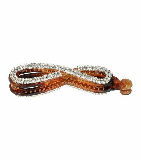 Haarspeld Bananenklem Infinity Strass Bruin Zilver, Sieraden, Tassen en Uiterlijk, Uiterlijk | Haarverzorging