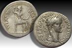Romeinse Rijk. Tiberius (14-37 n.Chr.). Denarius Lugdunum