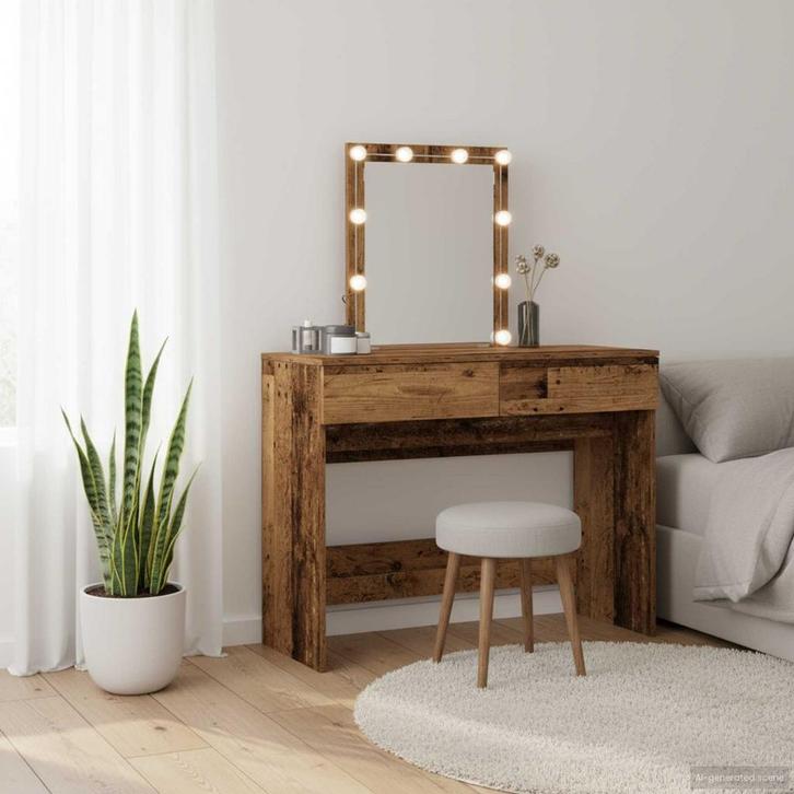 vidaXL Plafondtafel met lade Oudhout 100 x 40 x 130 cm, Huis en Inrichting, Tafels | Kaptafels, Nieuw, Verzenden