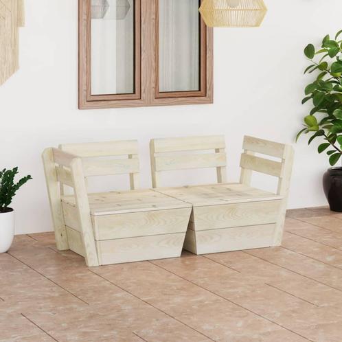 vidaXL Tuinbank 2-zits pallet geïmpregneerd vurenhout, Tuin en Terras, Tuinsets en Loungesets, Nieuw, Hout, Verzenden