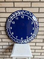 Emaille klok - Rond emaille klokbord – Donkerblauw/Wit –, Antiek en Kunst