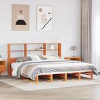 vidaXL Bed met boekenkast zonder matras hout wasbruin, Bruin, Verzenden, Overige maten, 200 cm