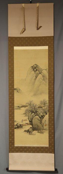 Plum Grove and Landscape- With signature Sosui sei  -, Antiek en Kunst, Antiek | Overige Antiek