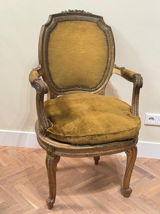 Bijzetstoel - Fauteuil cabriolet - Beuken - Louis XV, Antiek en Kunst, Antiek | Overige Antiek
