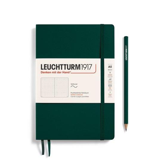 Leuchtturm Notitieboek A5 Softcover Forest Green Gestippeld, Boeken, Overige Boeken, Verzenden