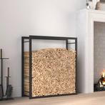 vidaXL Haardhoutrek 80x28x86 cm staal matzwart, Huis en Inrichting, Haarden, Verzenden, Nieuw