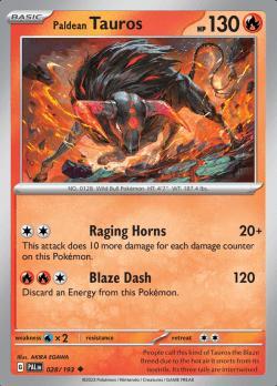 Paldean Tauros 028/193 reverse holo Paldea evolved, Hobby en Vrije tijd, Verzamelkaartspellen | Pokémon, Losse kaart, Nieuw, Foil
