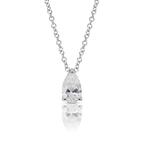 Ketting met hanger - 18 karaat Witgoud - 1.01ct. tw. Diamant