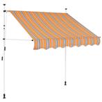 vidaXL Luifel handmatig uittrekbaar 150 cm geel en blauwe, Tuin en Terras, Zonneschermen, Verzenden, Nieuw