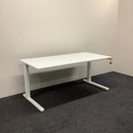 Slinger bureau 160x80 cm, wit blad - wit metalen L -poten, In hoogte verstelbaar, Gebruikt, Ophalen of Verzenden, Bureau