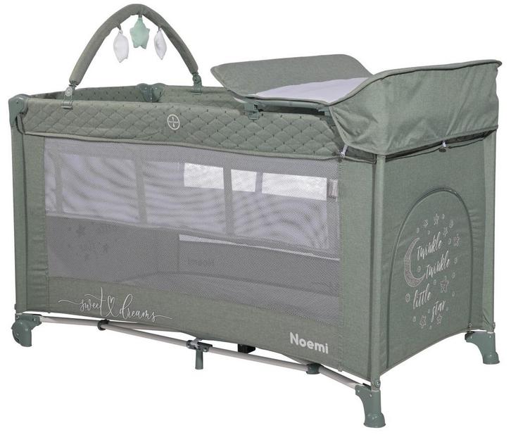 Lorelli Noemi Plus Iceberg Green Star Campingbed Met, Kinderen en Baby's, Babywiegjes en Ledikanten, Nieuw, Verzenden