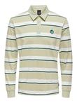 Hector Reg Stripe Logo Polo Groen Wit Maat XL