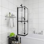 vidaXL Douchewand inklapbaar 120x140 cm ESG zwart, Doe-het-zelf en Verbouw, Sanitair, Verzenden, Nieuw