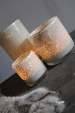 DUTZ cilinder windlicht taupe 15 x 10 cm, Huis en Inrichting, Woonaccessoires | Kandelaars en Kaarsen, Ophalen of Verzenden, Nieuw