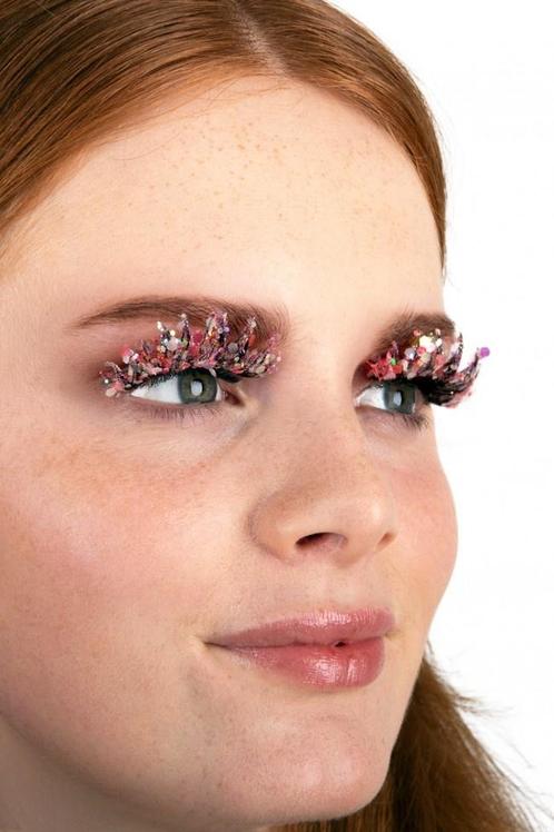 PXP Nep Wimpers Glitter Glow In The Dark Candy Calypso Roze/, Hobby en Vrije tijd, Feestartikelen, Nieuw, Verzenden