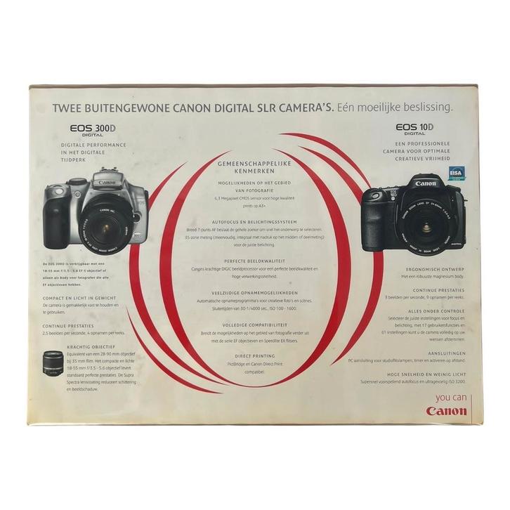 Canon EOS 300D vs 10D Promotiebord – Dubbelzijdig Winkel Dis, Audio, Tv en Foto, Fotografie | Fotostudio en Toebehoren, Zo goed als nieuw