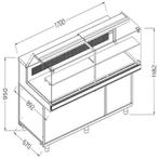 Statische gekoelde toonbankvitrine voor snacks_lage ruiten,, Verzenden, Nieuw in verpakking