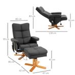 TRUUSK Relaxfauteuil Met Ligfunctie Massagestoel Met Poef TV, Verzenden, Nieuw